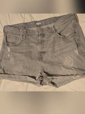 Old Navy Light Gray Distressed Denim Shorts